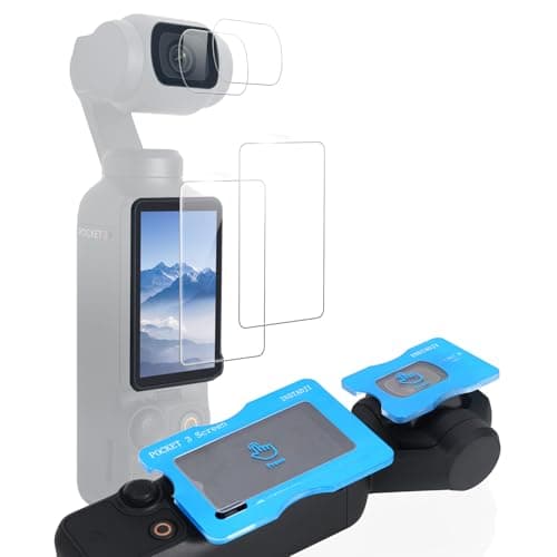 2 Pack Screen Protector for DJI Osmo Pocket 3/Xtra Muse+Lens Protector for Osmo Pocket 3/Xtra Muse Accessories [Auto-Alignment Kit],Anti Reflective HD Tempered Glass for DJI Osmo Pocket 3 Accessories,9H Hardness, Scratch Resistant - Image 1