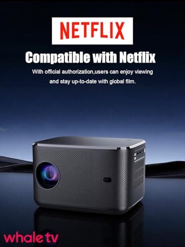 Polaring Native 1080P Projector with Official Licensed Netflix, 4K Supported Smart Movie Projector with WiFi and Bluetooth,Auto Focus/Keystone, Sealed Optical Engine for Home Theater & Bedroom - Thumbnail 2