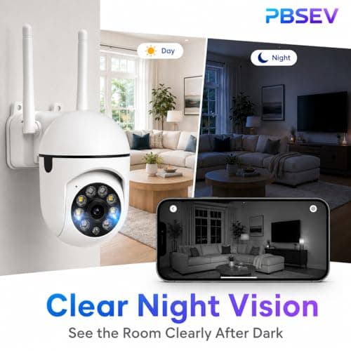 PBSEV Security Camera Indoor 1080P Wired, Pan/Tilt Control, Two-Way Audio, Clear Night Vision, Easy Setup, SD/Cloud Storage, WiFi Home Camera for Baby, Pet, Bedroom & Living Room Monitoring - Thumbnail 5