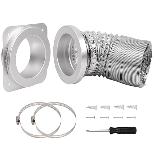 FIRRAX Magnetic Dryer Vent Coupling DV180 Dryer Vent Connector Kit with Self-Aligning Magnets, Airtight Seal Easy to Clean 3.2ft 4-Inch Flexible Hose for Laundry Nook & Rental Home - Image 1