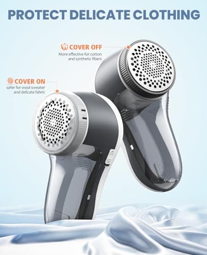POPCHOSE Fabric Shaver, Sweater Shavers to Remove Pilling, Lint Shaver with 6-Leaf Blades, Electric Lint Remover for Clothes, Couch, Furniture, Fuzz, Lint Ball, Pillings, USB Rechargeable - Thumbnail 6