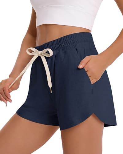 iceROSE Sweat Shorts for Women, Athletic Running Workout Drawstring Casual Lounge Loose Summer Shorts with Pockets - Image 1