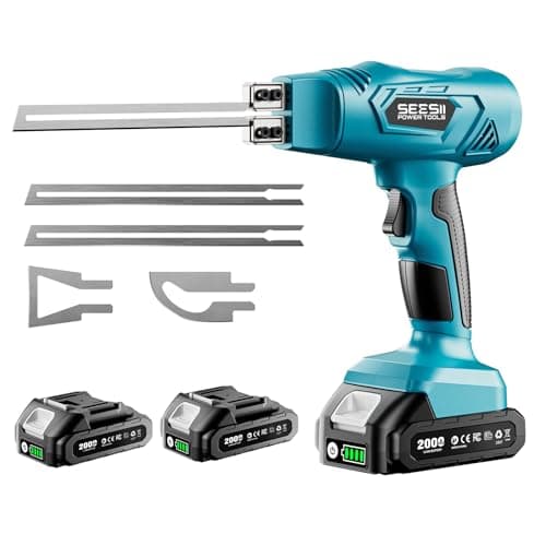 SEESII Cordless Foam Cutter with Batteries 2x2000mAh, Electric Hot Knife Kit (Max 842°F), 4 Blades for Rope, Fabric, EVA, EPP, EPS, XPS, EPE Board, Foam Cutting Tool Air-Cooled Styrofoam Cutting Tool - Image 1