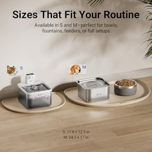 DownyPaws Dog Food Mats for Floors Waterproof, BPA Free Silicone Dog Bowl Mat, Non-Slip Pet Feeding Mat with High Raised Edge, Cat Placemat for Messy Drinkers, 24"×17", Almond - Thumbnail 6