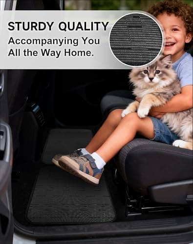 OEMATS Ultra Durable Car Floor Mats, Premium PVC Coil All-Weather Automotive Floor Mats, Universal Fit with Anti-Slip Nibbs Backing, Waterproof | Wear Resistant | Flame Retardant, Black 4PCS - Thumbnail 6