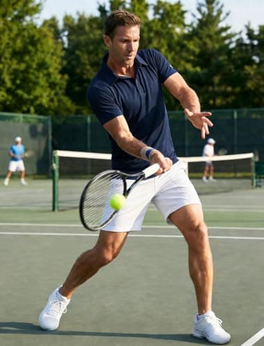 PINSPARK Men's Performance Polo Shirts Quick Dry Golf Shirts Moisture Wicking Active Polos Men Casual Collared Shirt Big and Tall 3XL Navy - Thumbnail 5