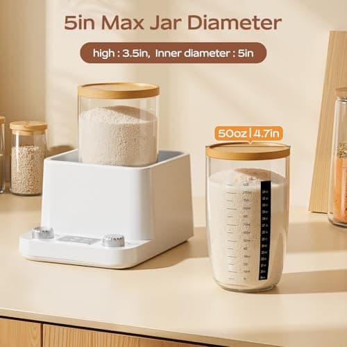 House Gem Sourdough Starter Warmer – Water Bath Uniform Warming, Precise 1°F Thermostat (70–104°F), 198H Timer, Fits Jars Up to 50oz, Sourdough Kit for Sourdough Home Baking & Consistent - Thumbnail 6