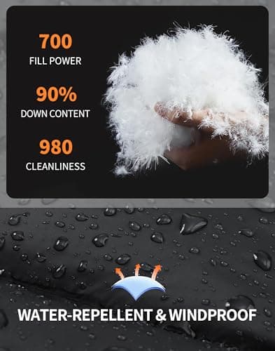 Pioneer Camp Women's Lightweight Long-Sleeve Water-Resistant Packable Down Puffer Coat Warm Winter Puffy Jacket for Women, Black, L - Thumbnail 4