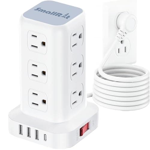 Tower Surge Protector Power Strip with USB 12 Outlets with 4 USB Ports (1 USB C), 10FT Extension Cord Multi Plug Outlet Extender Overload Protection for Home Office - Image 1