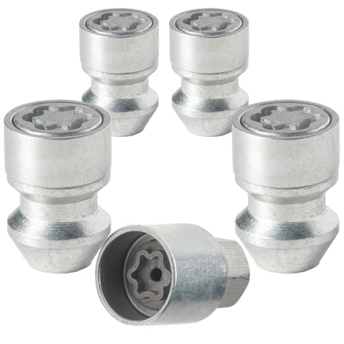 Farad H1/E Galvanized Silver Lug Nut Wheel-Locks Kit Suitable for Kia Telluride (M12 X 1.5 Thread Size) - Set of 4 Lug Nuts + 1 Key - Image 1