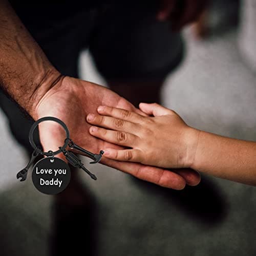 Ediseng Funny Dad Christmas Gifts from Daughter Son,Funny Dad Stocking Stuffers,One Piece Keychain with Hammer,Screwdriver,Wrench - Thumbnail 2