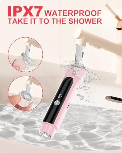 Bikini Trimmer for Women Pubic Hair,Electric Razors with Dual Heads for Body, Rechargeable IPX7 Waterproof Bikini Shaver for Travel,Facial Hair Remover for Leg Arm Face - Thumbnail 5