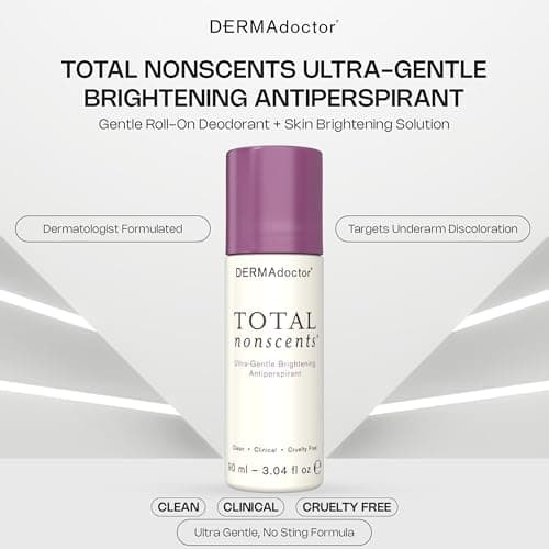 DERMAdoctor Antiperspirant for Women Sensitive Skin, Total NonScents Ultra-Gentle Illuminator, Unscented Clinical Strength Antiperspirant Deodorant for Men & Women; Hypoallergenic Roll On - 3.04 oz - Thumbnail 2