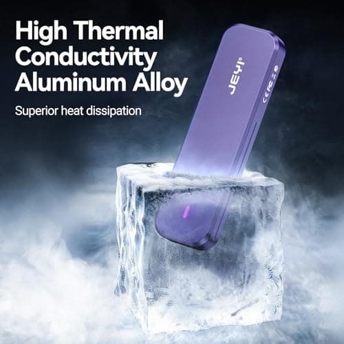 JEYI NVMe SSD Enclosure, 10Gbps M.2 to USB C Adapter/Reader, Aluminum Cooling, M Keys, Compatible with 2230/2242/2260/2280 SSDs - Thumbnail 5