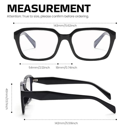 SODQW Designer Blue Light Blocking Glasses for Women Square Frame Anti Glare Reduce Eyestrain Computer Eyeglasses - Thumbnail 5