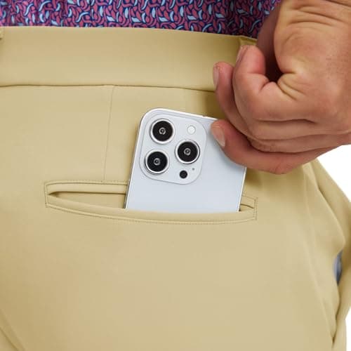 M MAELREG Men's Golf Dress Pants Stretch Quick Dry Wrinkle Free Office Pants with 4 Pockets Casual Pants for Men Khaki - Thumbnail 5