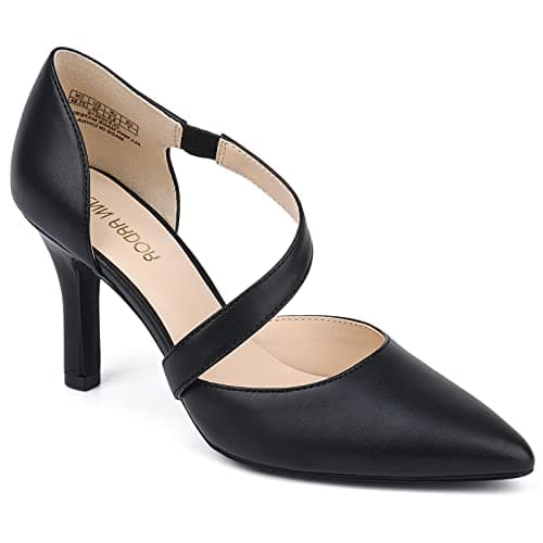 JENN ARDOR Women's Black Closed Toe Heels for Women 3 inch Stilettos Professional D'Orsay Pumps Sexy Ankle Strap Pointed Wedding Bride Evening Party Office Ladies Dress Shoes High Heels size 9 - Image 1