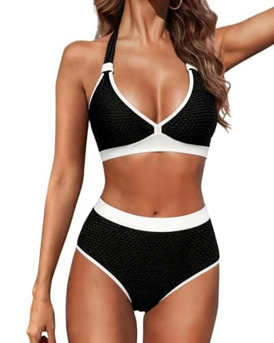 Swimsuit for Women, Halter Bikini Tops Sexy, High Cut Swimsuit, Two Piece Bathing Suit - Image 1