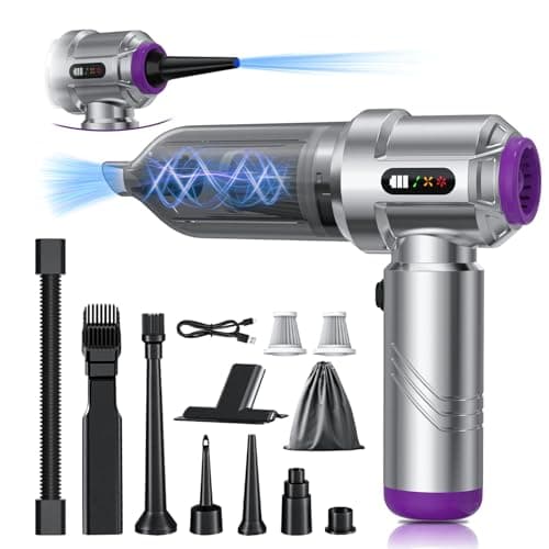Kimdog Cordless Vacuum Cleaner - 22000PA Handheld Car Vacuum, 4-in-1 Portable Mini Air Duster Rechargeable, 3-Speed Small Powerful Gadgets & Gifts, for Home, Office, Mattress, Carpet, Pet (Silver)