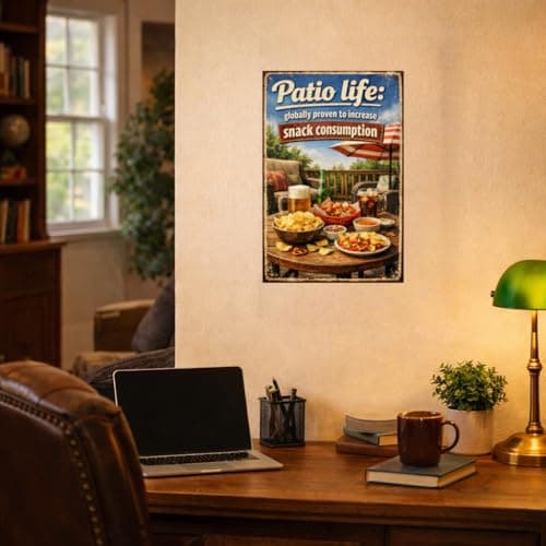 Patio Life Vintage Metal Tin Sign 8x12 Inch Retro Outdoor Wall Decor Globally Proven To Increase Snack Consumption Funny Patio Artwork For Backyard Deck Porch Garden Bar Home - Thumbnail 4
