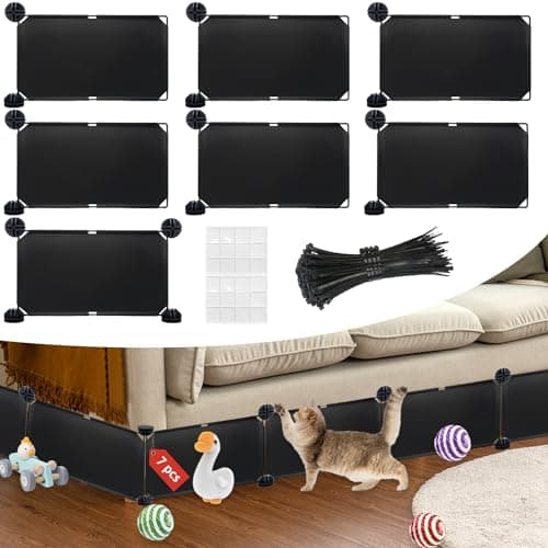 Under Couch Blockers for Pets, 6.7" Height-83 Length in Total Couch Blockers, Keep Dogs Off Couch Sofa, Durable Detachable Under Couch Toy Blocker with Strong Tape, Black - Image 1