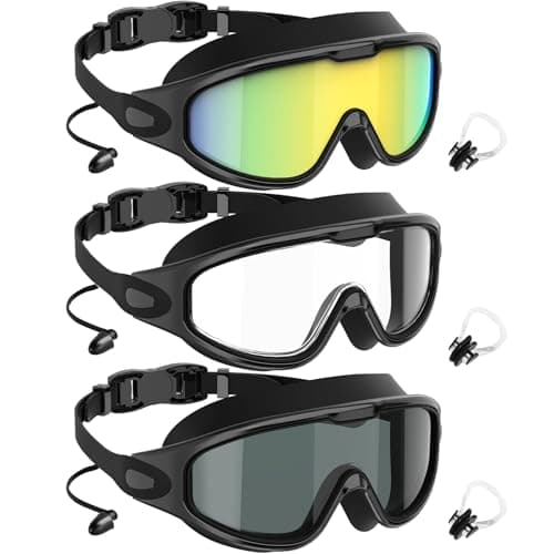 NSSIW Goggles Swimming Adult Swim-Goggles: Wide View with UV400 Protection Anti Fog No Leak for Men and Women 3 Pack - Image 1
