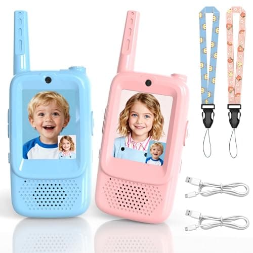 Video Walkie Talkies for Kids, 2 Pack HD Screen Walkie-Talkies for Ages 3–12 with 4 Voice Effects, Long Range, Indoor & Outdoor Toys for Camping, Hiking, Family Games, Great Birthday - Image 1