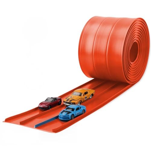 3-Lane Flexible Race Track for Kids 15ft Race Car Track Compatible with Diecast 1/64 Scale Cars, Flexible Car Track Race Ramp Toy with Strong Suction Cups - Image 1