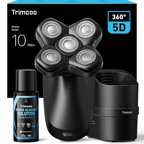 Trimcoo C2 Electric Head Shaver for Bald Men Kit, Electric Razor with Smart Cleaning &Charging Station [Gentle on Sensitive Scalp] Magnetic Head, IPX7 Waterproof, USB-C, LED Display, Men's Ideal Gift - Image 1
