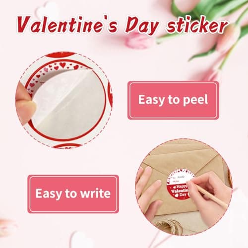 Happy Valentine's Day Stickers 72 PCS Valentines Day Gift Stickers,2 Inch Heart Decorative Label Sticker for Envelope Seal Card Valentines Party Gift Decoration - Thumbnail 3