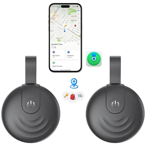 Lmrbelec Tracker Tags, Work with Apple Find My (iOS Only), Tracking Device Item Finder Locator Smart Tag for Luggage, Keys, Wallet, Bike (Black, 2 Pack)