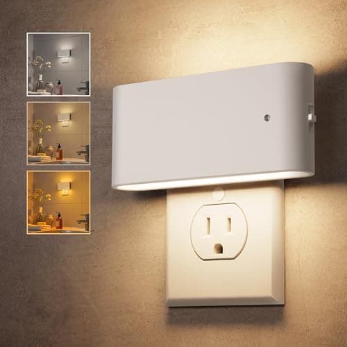 L LOHAS LED Night Light, 2 Pack Modern LED Night Lights Plug into Wall with Dusk to Dawn Sensor, 0-100LM 2000K/3000K/5000K Dimmable Nightlight for Hallway Bedroom Stairway - Image 1