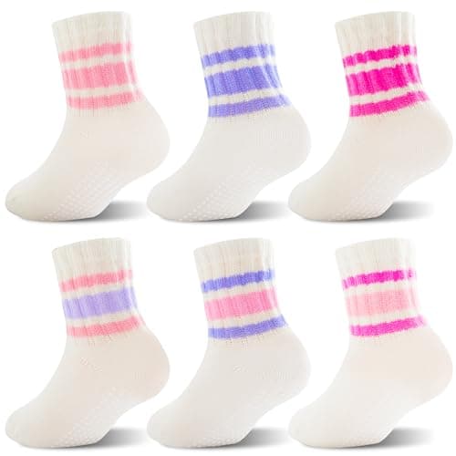 Toddler Girl Socks Baby Girl Grip Crazy Socks for Kids, Non Slip Cute Grippy Sock 0-6 6-12-18 Month 1-3T 4T 5T - Image 1