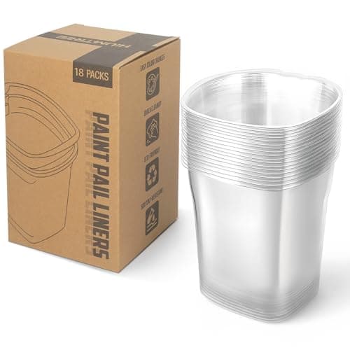 HIUMTREE 18 Pcs Paint Pail Liners, Paint Bucket Liners for Paint Cups, Holds Up to a Quart of Paint or Stain, Use Solo or with a Bucket (Compatible with Model 2500-CT Style Paint Pails) - Image 1