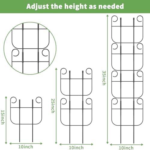 2 Pack Trellis for Climbing Plants Indoor, Expandable Small Metal Trellis for Potted Plants, Flowers Vine Ivy, Sturdy Houseplant Pothos Plant Climber Support - Thumbnail 4