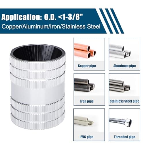 XUNTUI Professional Tubing Reamer, 1/4" to 1-3/8" Inner-Outer Pipe Reamer, 45 Heavy Duty 40Cr Alloy Steel Blades, Aluminum Body Deburring Tool for Stainless Steel, Copper, PVC - Thumbnail 4