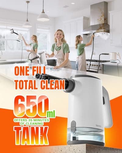 TEEVOGO Handheld Steam Cleaner, Pressurized 15s Instant Heat Steam Cleaner for Home, Upgrade 650ML Tank, Lightweight Portable Steamer for Cleaning Kitchen, Grout, Furniture, Couch, Car and Bathroom - Thumbnail 5