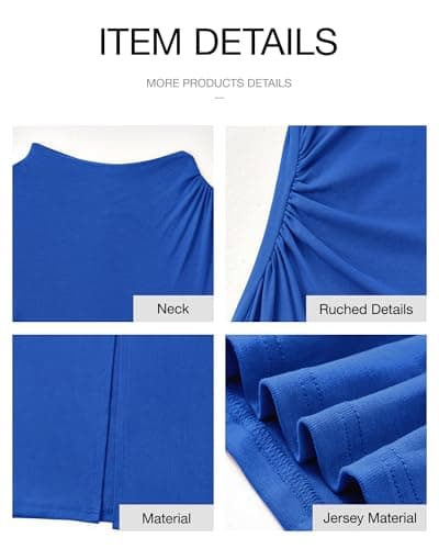 BTFBM Women Bodycon Maxi Dress Long Sleeve Back Slit Ruched Elegant Party Cocktail Formal Fall Wedding Guest Dresses(Royal Blue, Medium) - Thumbnail 6