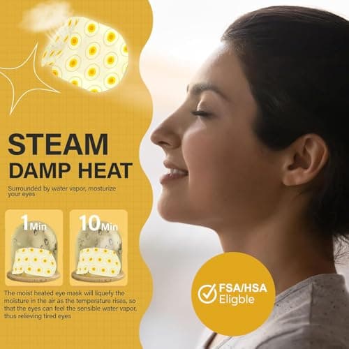 16 Packs Steam Eye Masks for Dry Eyes Heating Eye Mask Warm Compress for Eyes Relief Stress, Eye Fatigue Travel Essential Self Heating Moist Sleep Mask SPA Accessories - Thumbnail 3