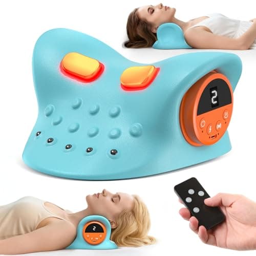 2026 Neck Massager 4-in-1 with Deep Tissue 3D Kneading & Soothing Heat - Portable Cordless Pillow for Cervical Traction,Shoulder and Back Relief,9 Intensity Levels with Type-C Charge For Home Office - Image 1