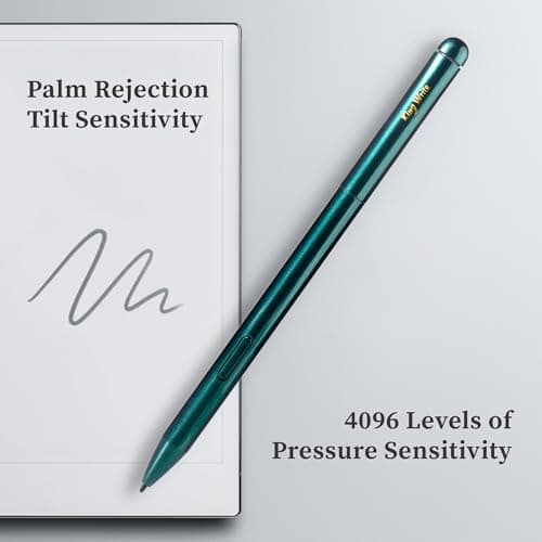 MR05 EMR Stylus for Kindle Scribe/Remarkable 2 with Digital Eraser, 4096 Pressure Sensitivity, Palm Rejection, Digital Pen for EMR Devices/Tablet with 10 Tips-Green - Thumbnail 5