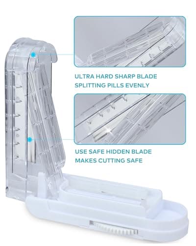 Adjustable Pill Cutter Splitter for Small and Tiny Pills, Larger Pills, Pill Splitter with Centering Device Accurately Cuts Multiple Pills a time,Tablet Cutter with Hidden Sharp Blade - Thumbnail 3