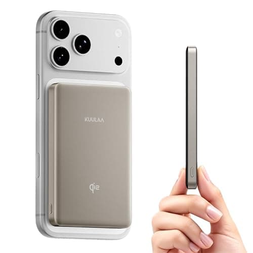 Kuulaa 0.5" Magsafe Portable Charger, 10000mAh Magnetic Power Bank & Slim Battery Pack - Qi2 Certified 15W Wireless Charging with 20W USB-C PD for iPhone 17/16/15/14/13/12 Pro/Air Series - Image 1
