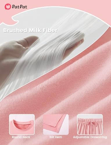 PATPAT Lounge Sets for Women Short Sleeve Pajama Set Soft Comfy Elastic Pjs 2 Piece Loungewear Outfits with Pockets Coral, XXL - Thumbnail 4