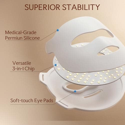Red Light Therapy Mask for Face, 4D LED Light Therapy Mask, 4 ModesWireless LED Face Mask Light Therapy with Red Blue Light, Light Therapy Mask for Home & Travel, Skincare Gifts for Women Mom Wife - Thumbnail 6