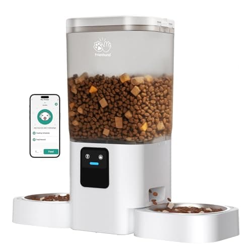 Frienhund Automatic Cat Feeders 2 Cat with Slow Feed: 7L Dual Automatic Dog Feeder with 5G WiFi, Double Auto cat Food Dispenser for Multiple Pets, Detachable for Easy Clean - 29 Cup (ACF190W-B) - Image 1