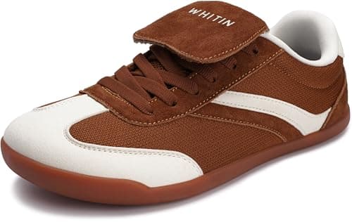 WHITIN Barefoot Shoes for Women Knit Minimalist Wide Toe Box Sneakers Size 9 Casual Walking Fit 9W Training Comfortable Brown 40 - Image 1