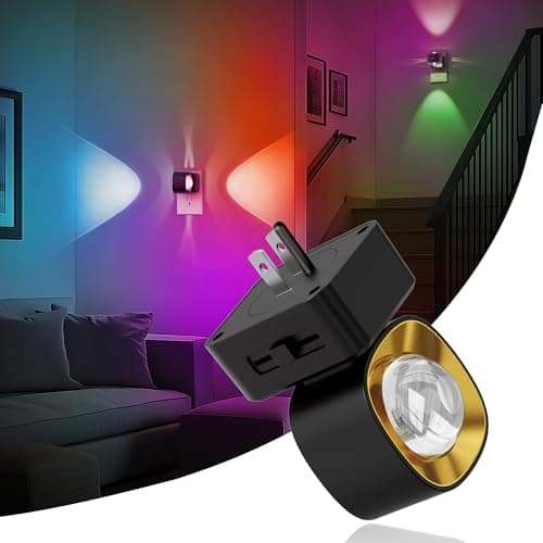 JandCase Night Lights Plug into Wall,10-Colored Changing Night Light for Kids,180° Rotatable Plug RGB LED Nightlight with Dusk to Dawn Sensor for Halloween Decoration, Children Room,Party - Image 1