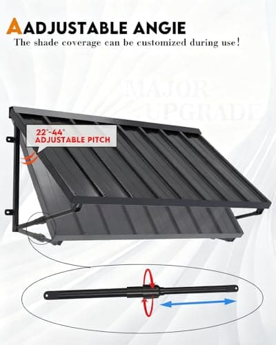 Metal Awning for Door Entrance, 54x24 Inches Adjustable Angle Window Awnings for Patio, Sunsetter Shade Canopy Outdoor Exterior for Front Doors, Windows, Porches, Balconies, Black - Thumbnail 4