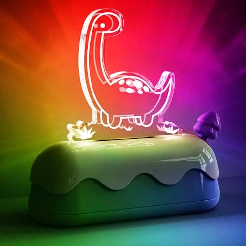 L LOHAS LED Cute Dinosaur Night Light, Kawaii Dinosaur Desk Lamp for Kids, Cute Desk Decor, USB Rechargeable, RGB, Night Light for Bedroom, Bedside, Living Room, Dining, Desk Decor, Gift - Image 1